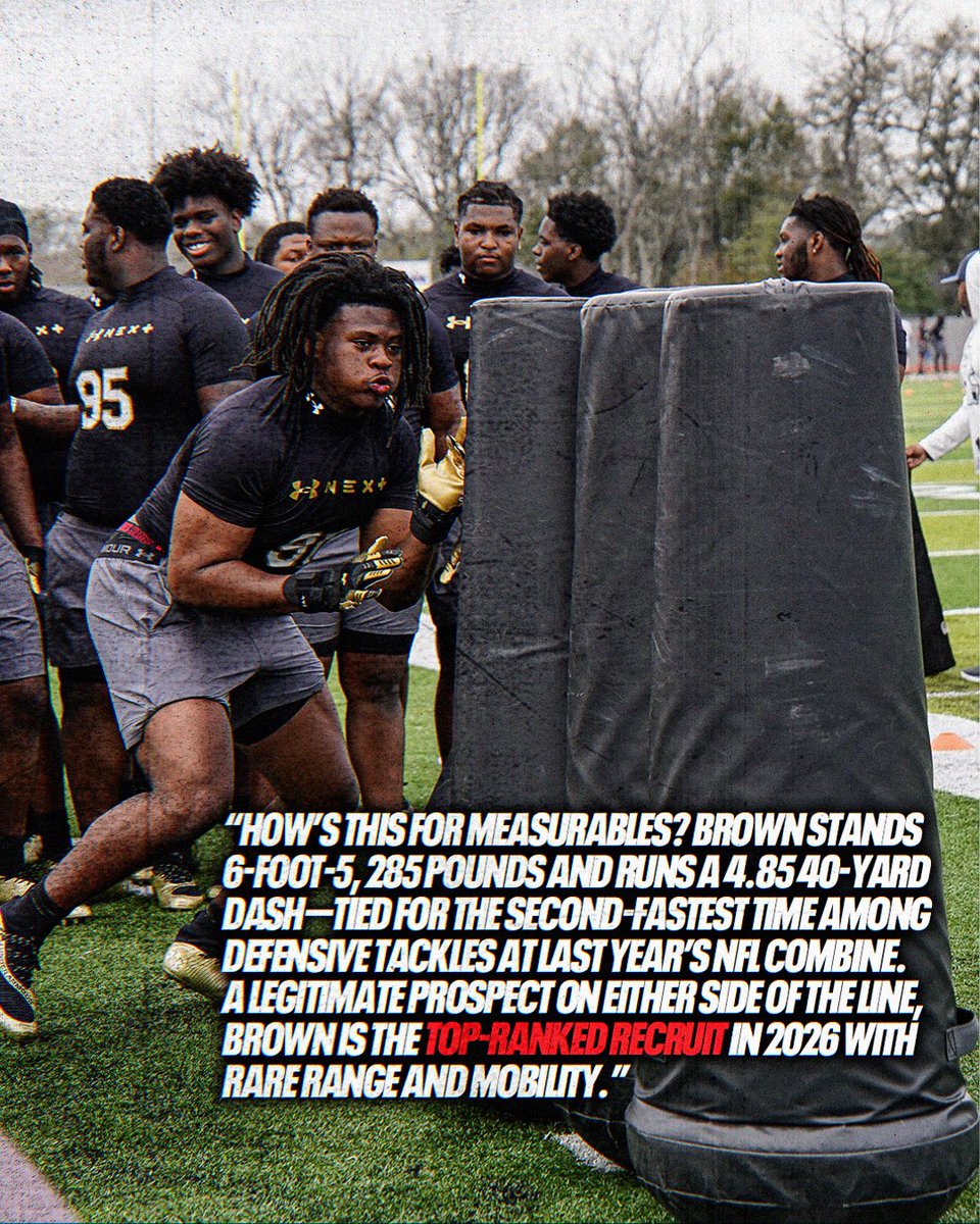TheUCReport's tweet image. Lamar Brown comes in as the No. 1 ranked player in the nation regardless of recruiting class 🏆 @lamar1brown
Elite combine testing times and a true capability to play on both sides of the ball sets him apart as the best in the nation.
Learn more: espn.com/college-footba…