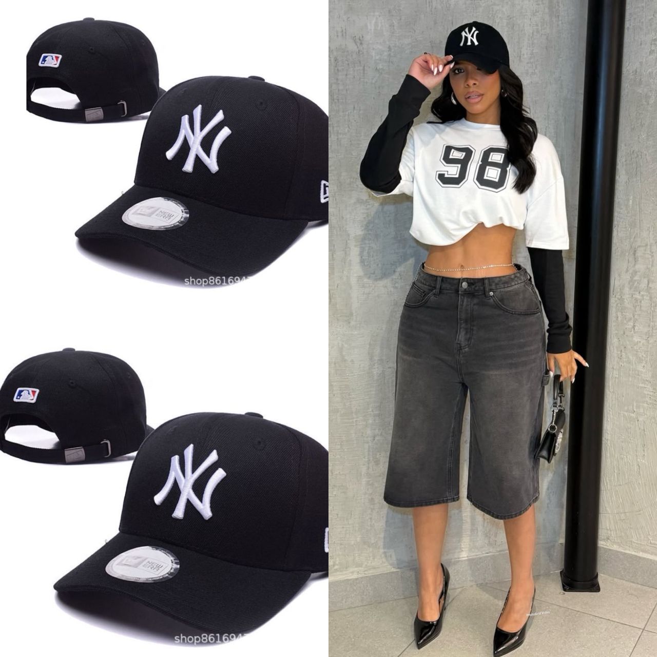 ★MIM the wardrobe★ Hello World LOVE Mesh Cap MW243CP1BK SHOP - MIM THE WARDROBE