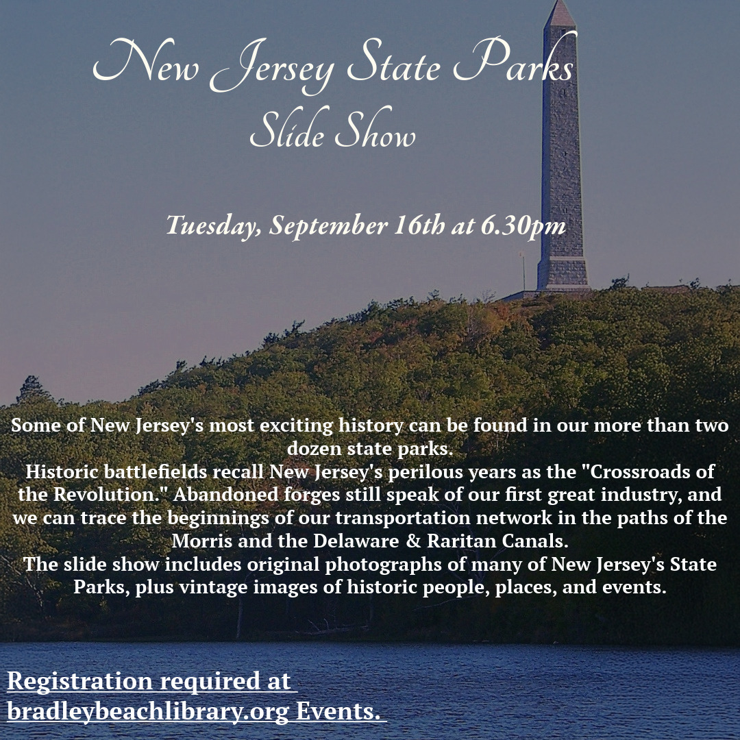 Register here: engagedpatrons.org/EventsExtended…
Some of New Jersey's most exciting history can be found in our more than two dozen state parks.
The slide show includes  original photographs of many of New Jersey's State Parks, plus vintage  images of historic people, places, and events.