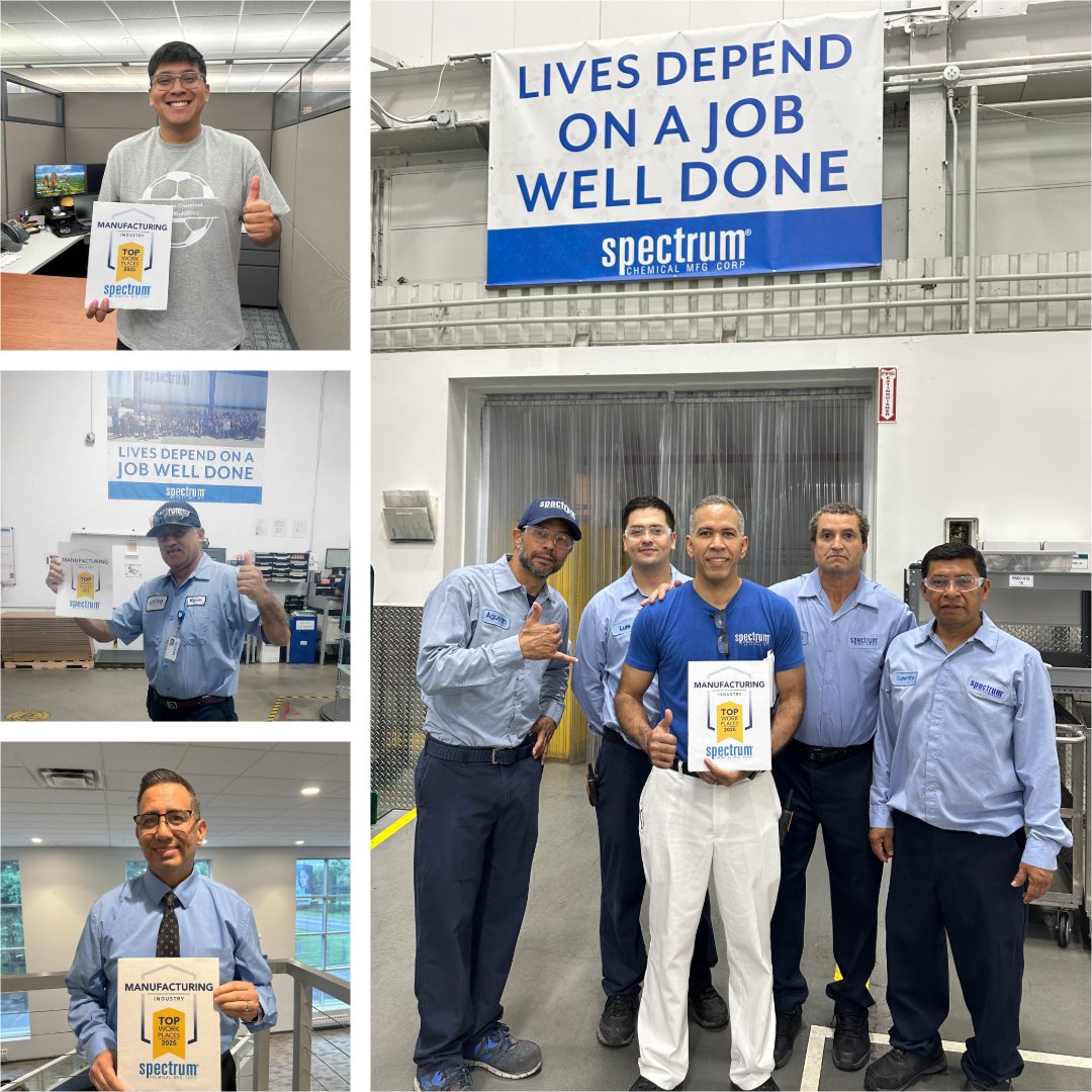 SpecChem's tweet photo. Spectrum Chemical wins the 2025 Top Workplaces Industry Award by Energage!  

We are honored to be recognized for our people-first workplace culture. Click here to learn more: https://t.co/bKQZEc1Rpk

#spectrumchemical #topworkplaceaward #energage #2025topworkplacewinner https://t.co/7nPigFaHW7