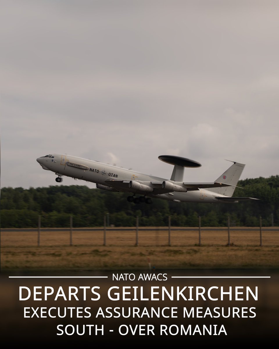 NATOAWACS's tweet image. Securing the skies is a team effort. ✈️
Across the Alliance, NATO AWACS remains vigilant preserving airspace above Allied territory while providing a real-time, flexible, and coordinated approach to assure NATO Allies.
#StrongerTogether #WeAreNATO #AssuranceMeasures