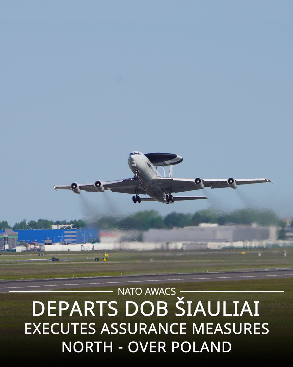 NATOAWACS's tweet image. Securing the skies is a team effort. ✈️
Across the Alliance, NATO AWACS remains vigilant preserving airspace above Allied territory while providing a real-time, flexible, and coordinated approach to assure NATO Allies.
#StrongerTogether #WeAreNATO #AssuranceMeasures