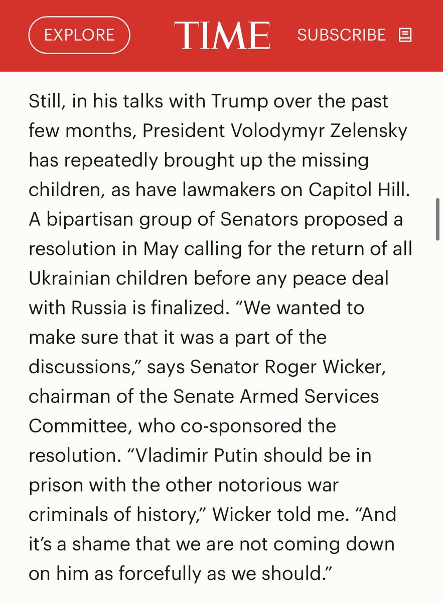 razomforukraine's tweet image. Thank you, @SenatorWicker. Ukrainian children are non-negotiable — they must be returned and reunited with their families. The U.S. must increase pressure on Russia to make this happen.
Read: time.com/7302345/ukrain…
