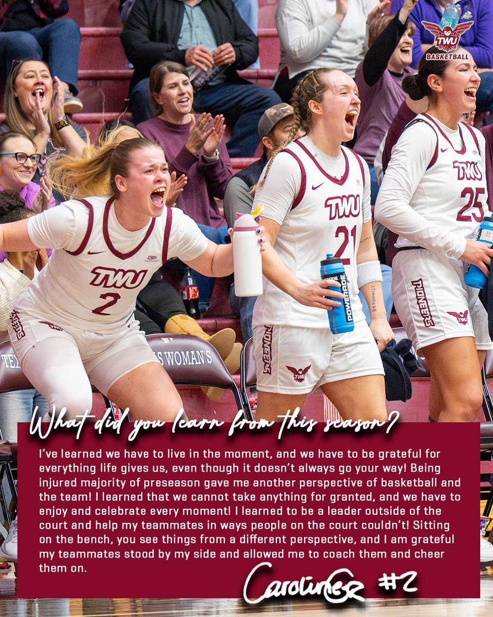 TWU Basketball (@twu_basketball) on Twitter photo A year and a season that taught us so much ๐
Hear from two of our graduated seniors on what this final year in the maroon and white meant to them. 
#PioneerProud | #GLUE A year and a season that taught us so much ๐
Hear from two of our graduated seniors on what this final year in the maroon and white meant to them. 
#PioneerProud | #GLUE