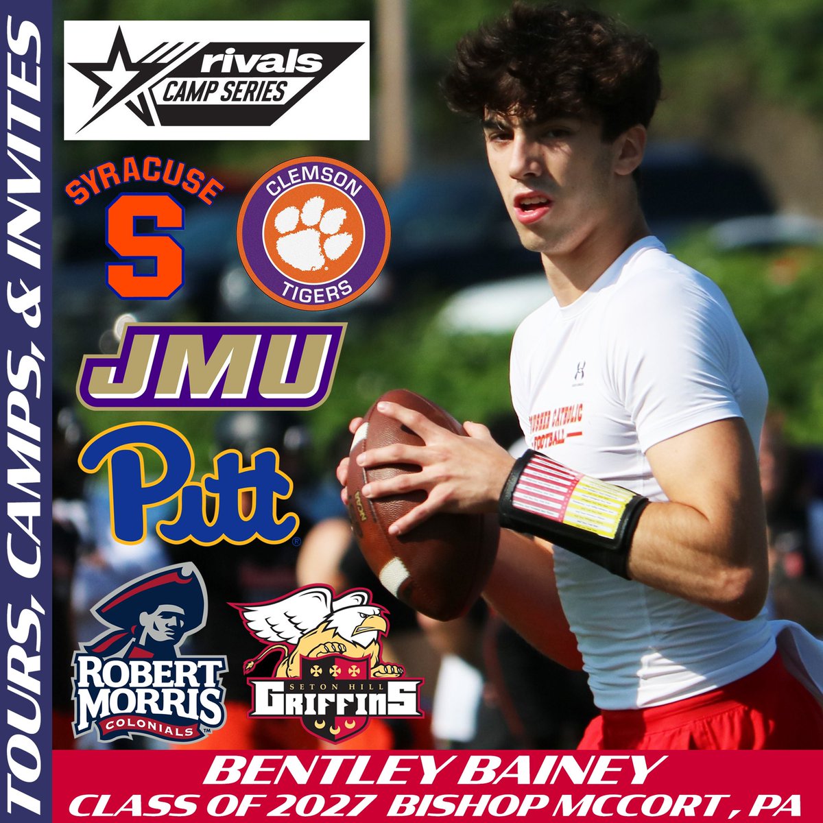 Bentley Bainey (@bentley_bainey) on Twitter photo What an amazing spring and summer! Very blessed to meet so many great people and work with such incredible programs.
Camp Invites- Syracuse, JMU, Seton Hill.
Tours-Pitt
Open Camps- Clemson, RMU Mega Camp, Rivals Combine.
Own Your Journey! <a href="/jtheaps9/">Jake Heaps</a> <a href="/Elite11/">Elite11</a> <a href="/yn_TroySmith/">Troy Smith</a> What an amazing spring and summer! Very blessed to meet so many great people and work with such incredible programs.
Camp Invites- Syracuse, JMU, Seton Hill.
Tours-Pitt
Open Camps- Clemson, RMU Mega Camp, Rivals Combine.
Own Your Journey! <a href="/jtheaps9/">Jake Heaps</a> <a href="/Elite11/">Elite11</a> <a href="/yn_TroySmith/">Troy Smith</a>