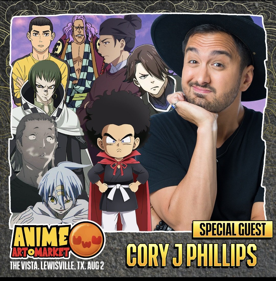 Catch me as a Special Guest at Anime Art &amp; Market in Lewisville, TX on Aug 2! 🎤 Come hang, grab a selfie, and let’s talk anime!
📍The Vista
🗓️ Aug 2
Let’s make it epic!
#AnimeArtMarket #VoiceActor #CoryJPhillips #AnimeTX