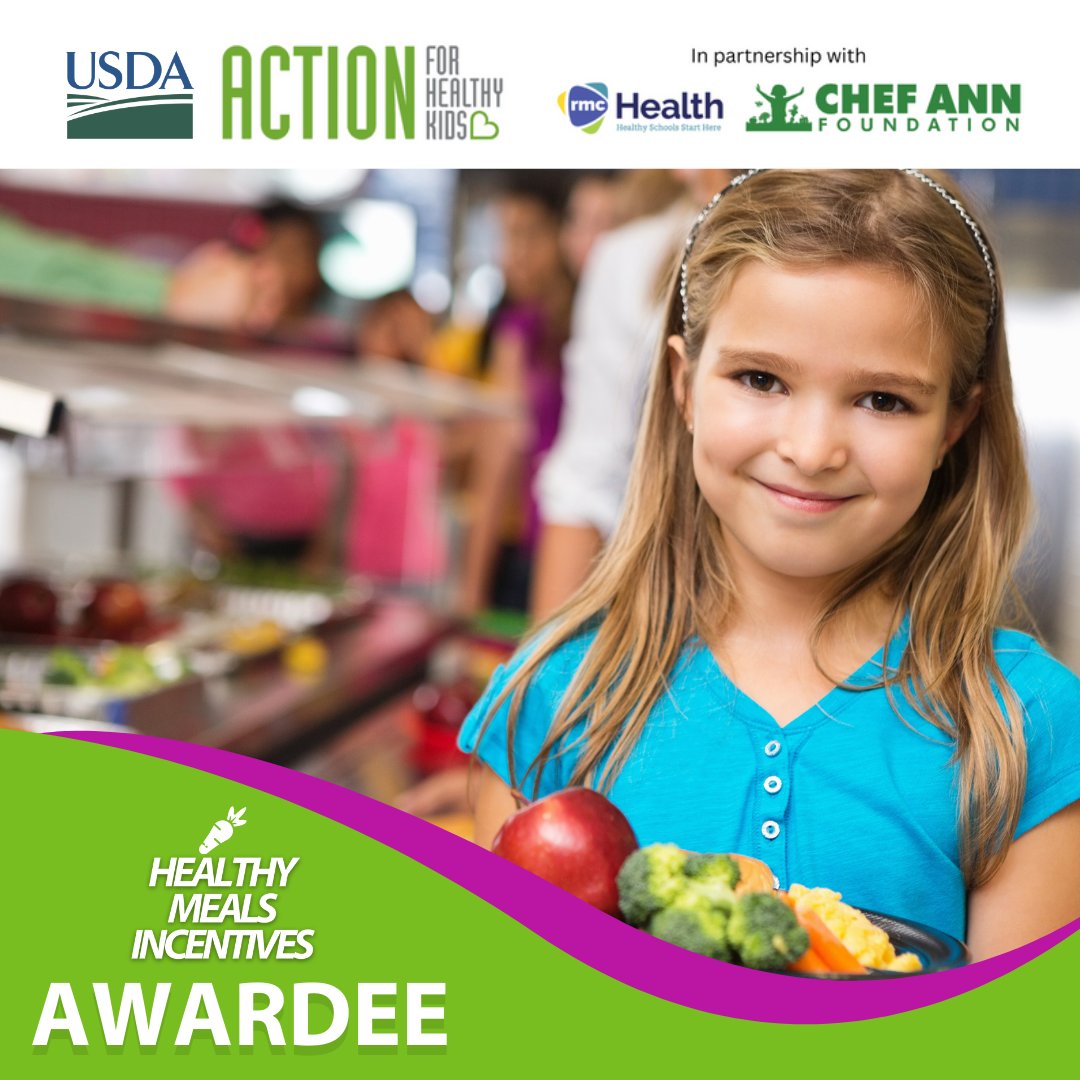 Great news! Our Child Nutrition team has earned a Healthy Meals Incentives Recognition Award!

The award celebrates our efforts to bring fresh, scratch-made meals to students using local ingredients and student feedback. So proud of our team!

@Act4HealthyKids <a href="/RMCHealth/">RMC Bayonet Point</a>
