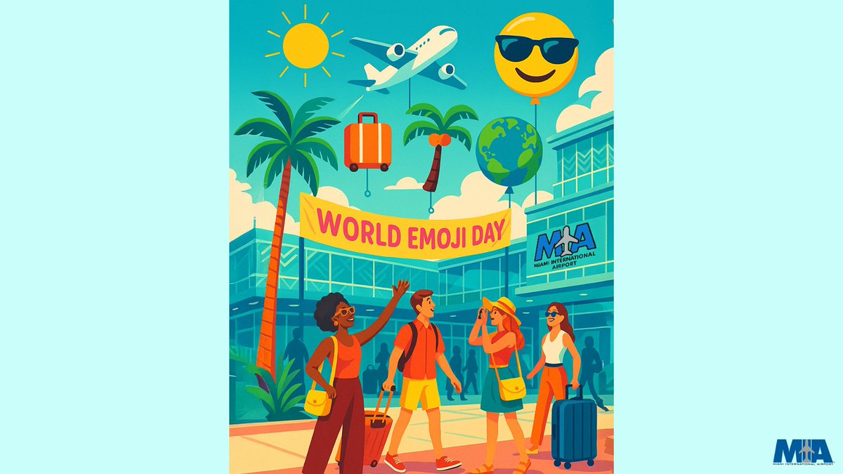 iflymia's tweet image. From wheels up to touchdown, there’s an emoji for every moment in #Miami. We’re speaking fluent 🧳🌴🌎😎 – what’s your go-to travel emoji combo? #WorldEmojiDay