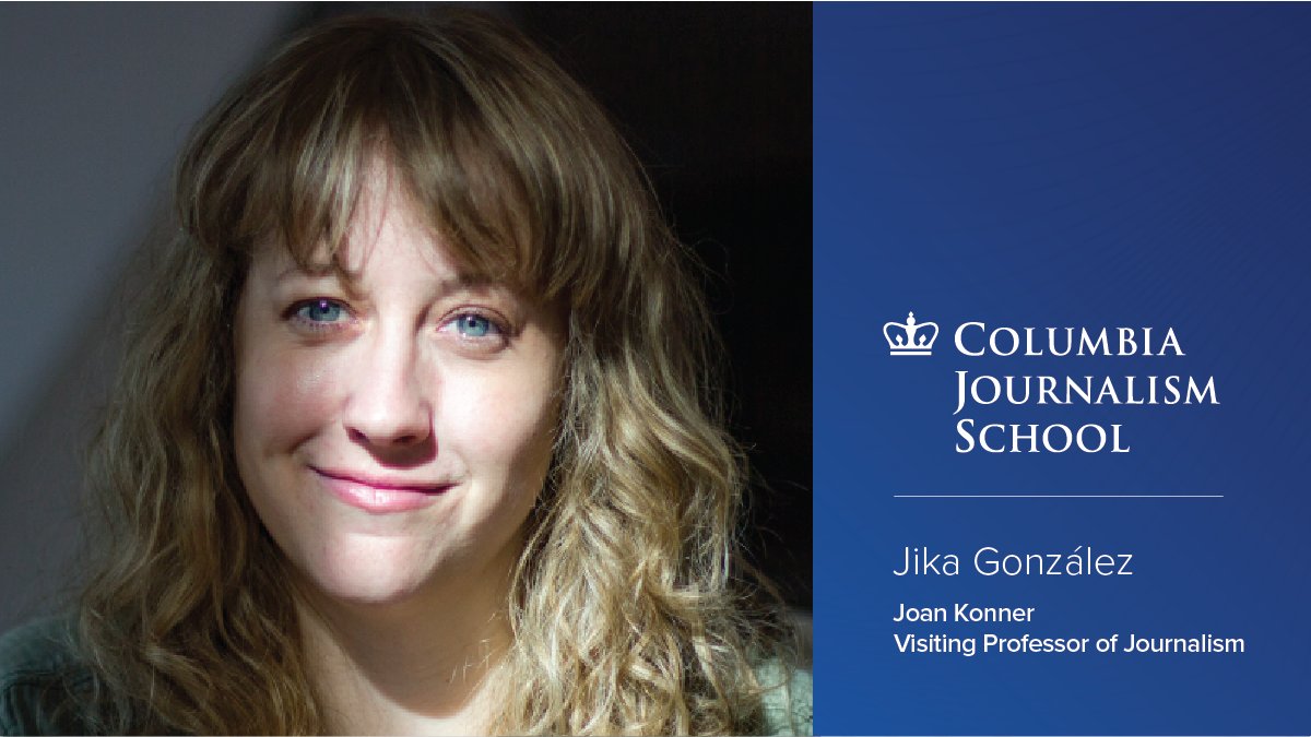 columbiajourn's tweet image. 🎥 Jika González, ’13 M.S. (@JikaGlez), returns to Columbia Journalism School as the Joan Konner Visiting Professor of Journalism.
Learn more about her work that's earned five Emmys, a Peabody and a duPont-Columbia Award: journalism.columbia.edu/news/2025-konn…