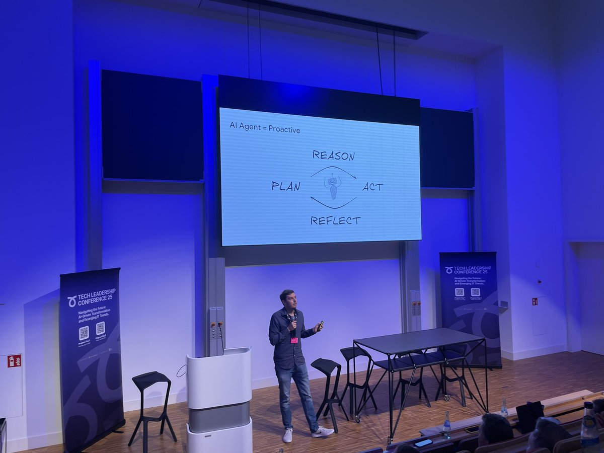 nele_lea's tweet image. A good overview how we came from Machine Learning to Agentic AI systems and the components we need to built them by @patloeber from @googleaidevs
Tech Leadership Conference @HPI_DSchool