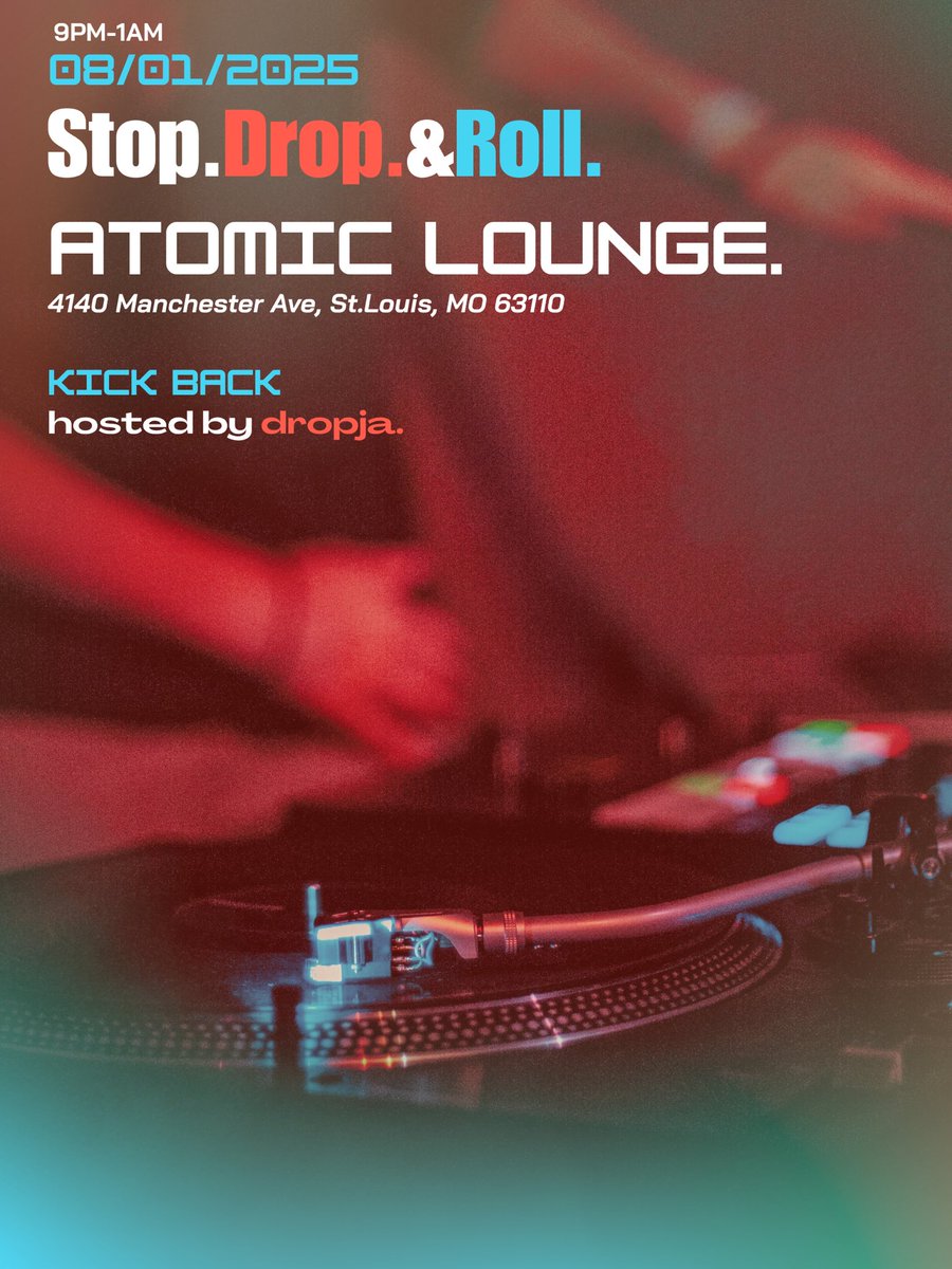 djdropja's tweet image. Check this! 🤘

Rolling out a new event, &amp;amp; honored to join an incredible lineup of music at Atomic By Jamo! 

I’ll be holding down the vibe in the lounge on Friday, August 1st. It’s a free “kick back” style event and I’ll be djing a bunch of different jams. 

Stop.drop.&amp;amp;roll!