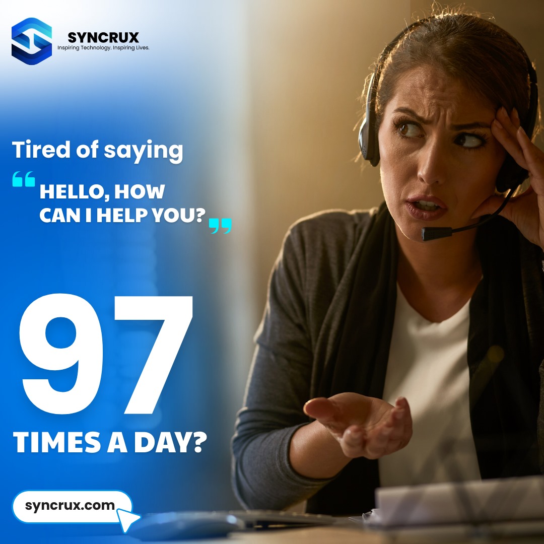 SyncruxAI's tweet photo. Let Syncrux Voice AI take the mic and keep your sanity intact.
Itโs like hiring a receptionist who never takesย aย lunchย break.
Visit Our Website: https://t.co/xP6kxSE3e1
#syncrux #ai #chatbot #voiceai #aiassistant #chatbotdevelopment #aitechnology #automationtools #voicetech https://t.co/bXkR38W9k0