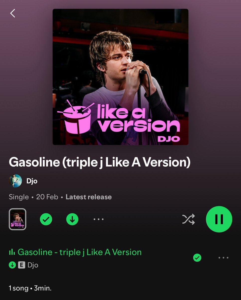updatingkeery's tweet image. Djo’s upcoming release is his “Gasoline” cover for “Like A Version” for @triplej back in February!

It releases on streaming at midnight local time!