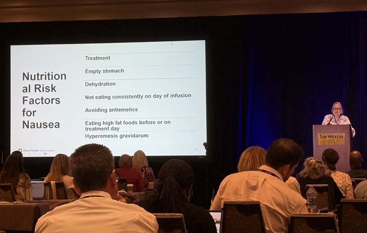 DFCI_BreastOnc's tweet photo. Sydney Smith PharmD, BCOP and Julie Bosworth RD, LDN gave a special lecture in the #HarvardBreastCancerCourse titled “What’s New in Supportive Care: Management of #GIsideEffects.” https://t.co/2NHbT48lh0