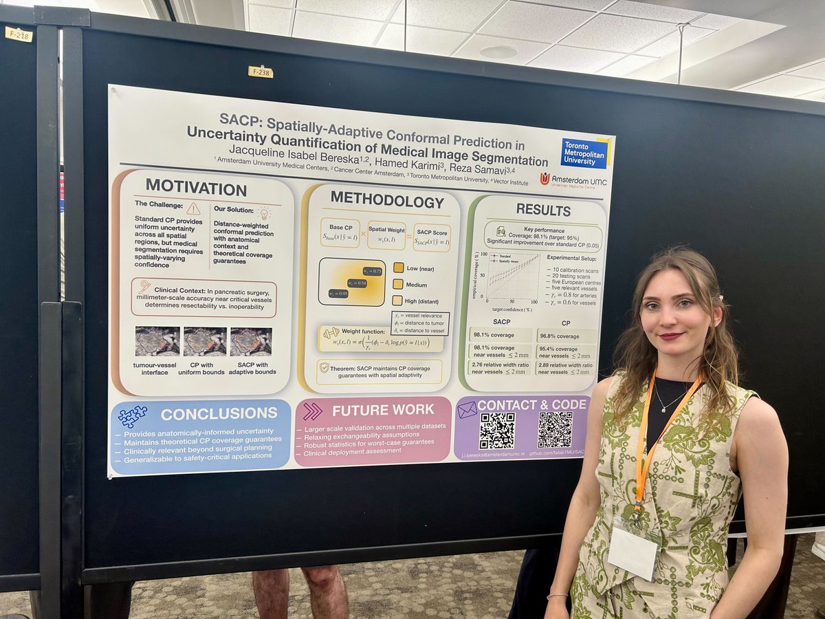 RezaSamavi's tweet photo. We addressed this in our  paper https://t.co/vwj8ux9f92 in
@midl_conference  by devising a spatially aware CP function that incorporates the varying importance of regions in a segmentation task with applicability to other fields. #MIDL2025 @VectorInst @researchTMU @TMU_ecbe https://t.co/MLGVWfMtAm