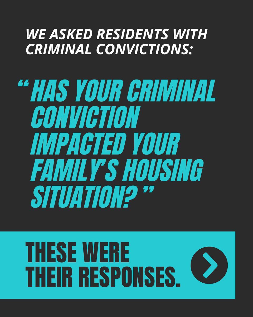 housingcenter's tweet image. We asked residents impacted by criminal conviction records, "Has your criminal conviction impacted your family’s housing situation?"
Read the full report examining experiences of finding housing with a criminal conviction in Cuyahoga County: tinyurl.com/36apvxdu