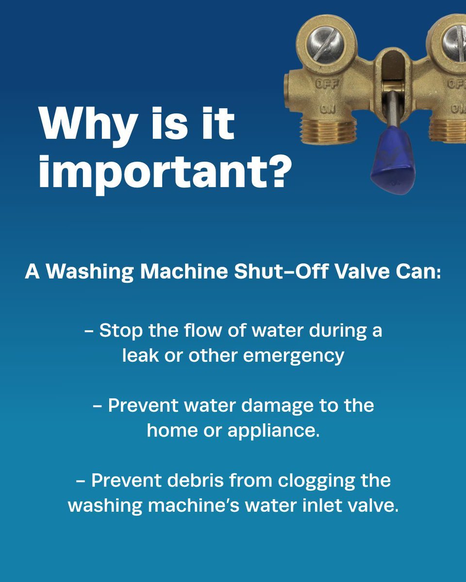 NotturnoHome's tweet image. If you've never heard of a laundry shut-off valve, we've got you covered with this quick guide to what they are, how they help, and when you need to switch them out.

📞 508-306-8625

#CompleteHomeComfortCompany #NotturnoHomeServices #AC #HomeMaintenance #HVAC #TeamNotturno