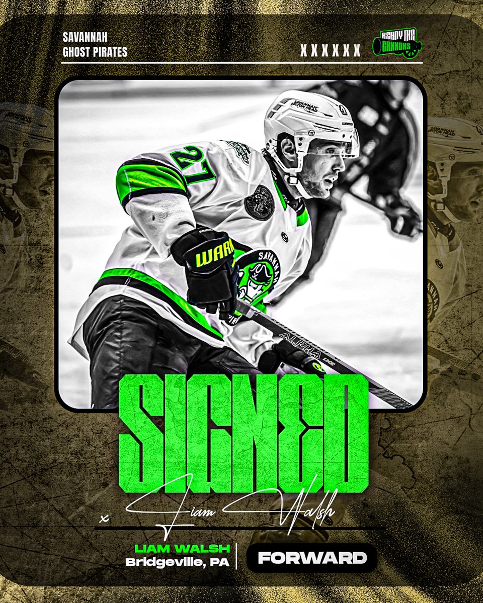 SavGhostPirates's tweet image. The Ghost Pirates have signed Liam Walsh to an ECHL contract for the 2025-26 season! #ReadyTheCannons
➡️ghostpirateshockey.com/news/2025/07/g…