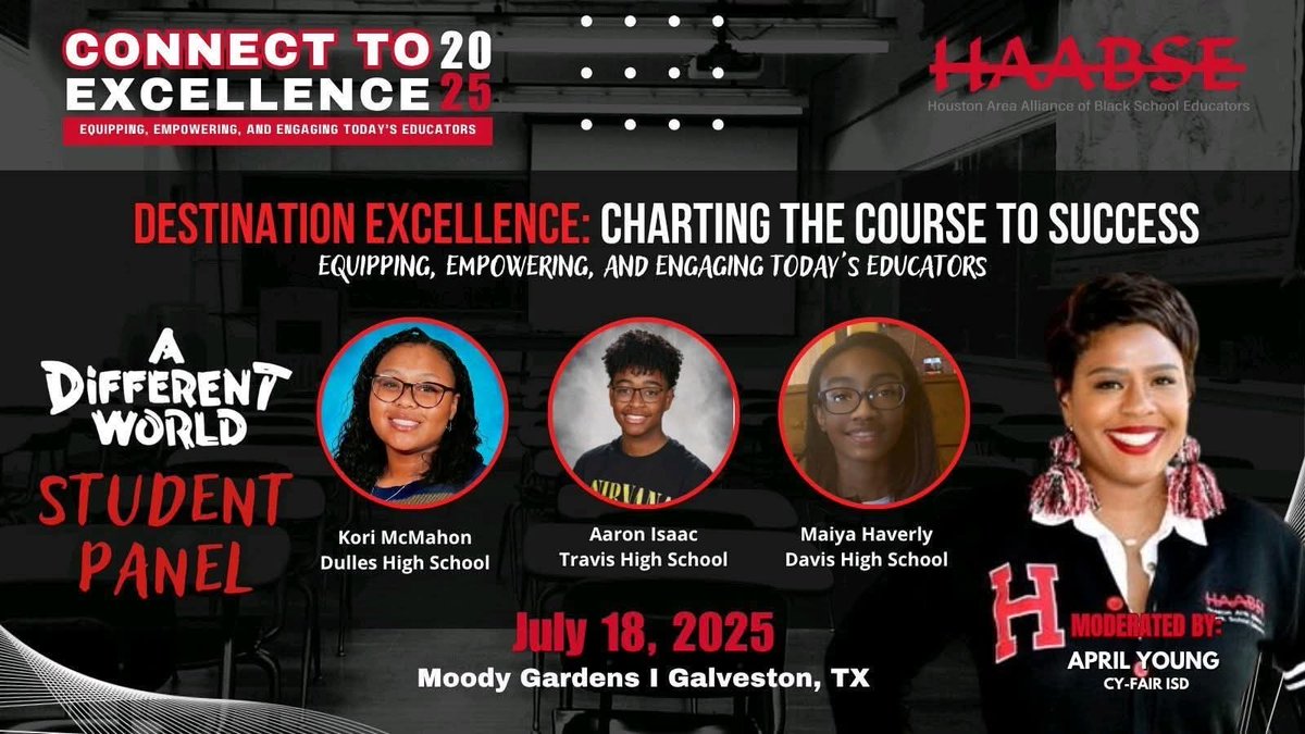 Back as moderator for the student panel at the HAABSE Summer Conference! If it’s anything like last year, expect bold truths &amp; real talk about school, leadership, and what it really means to be prepared for the real world. The students are ready. So are the questions. 🎤🔥