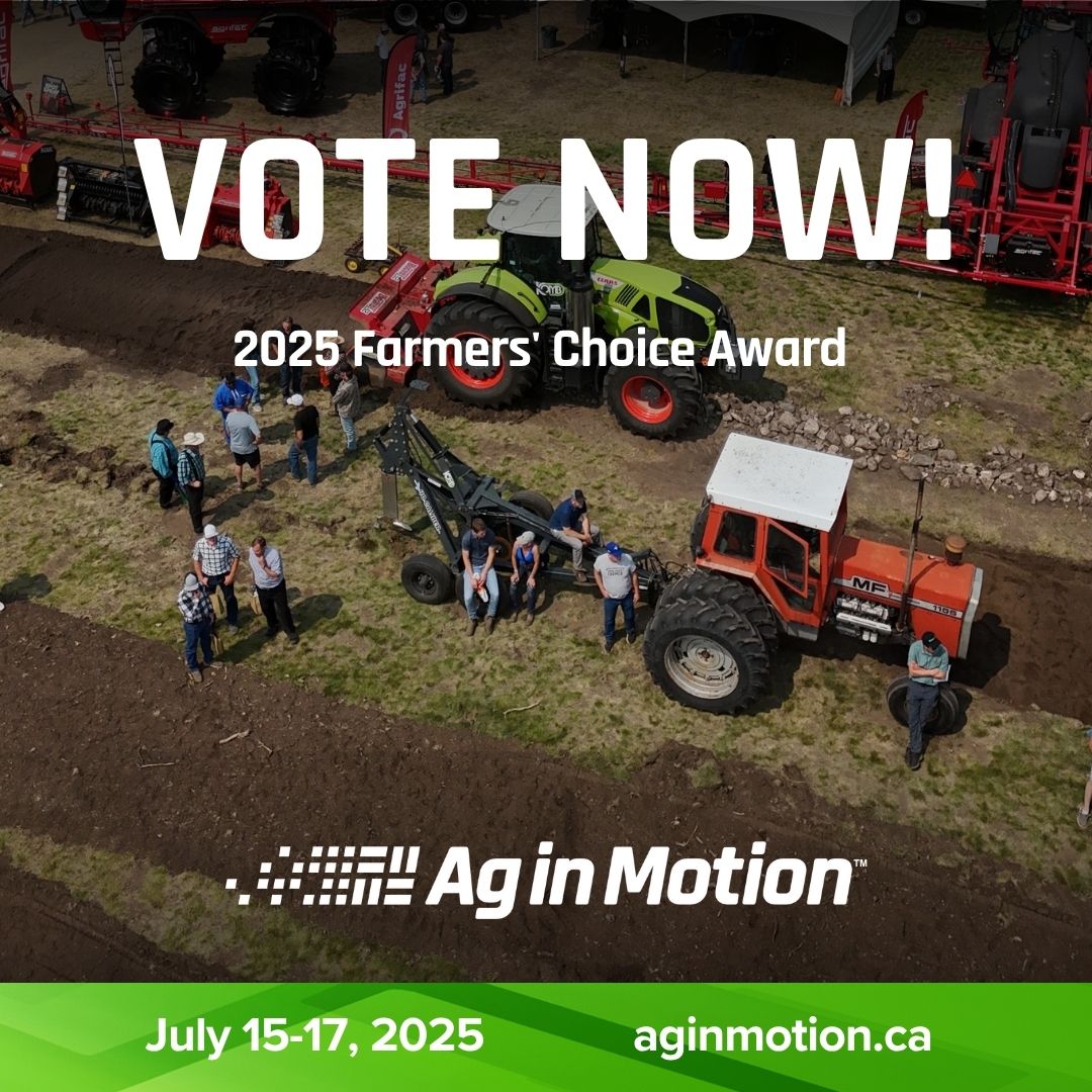 AginMotion's tweet image. 🗳️ Farmers’ Choice Award Presented by SaskTe – VOTING NOW OPEN!
👉 Have your say: vist.ly/3y99g
Voting closes Monday!
#AIM25 #AgInMotion #FarmersChoice #AgInnovation #SaskAg #SaskTel