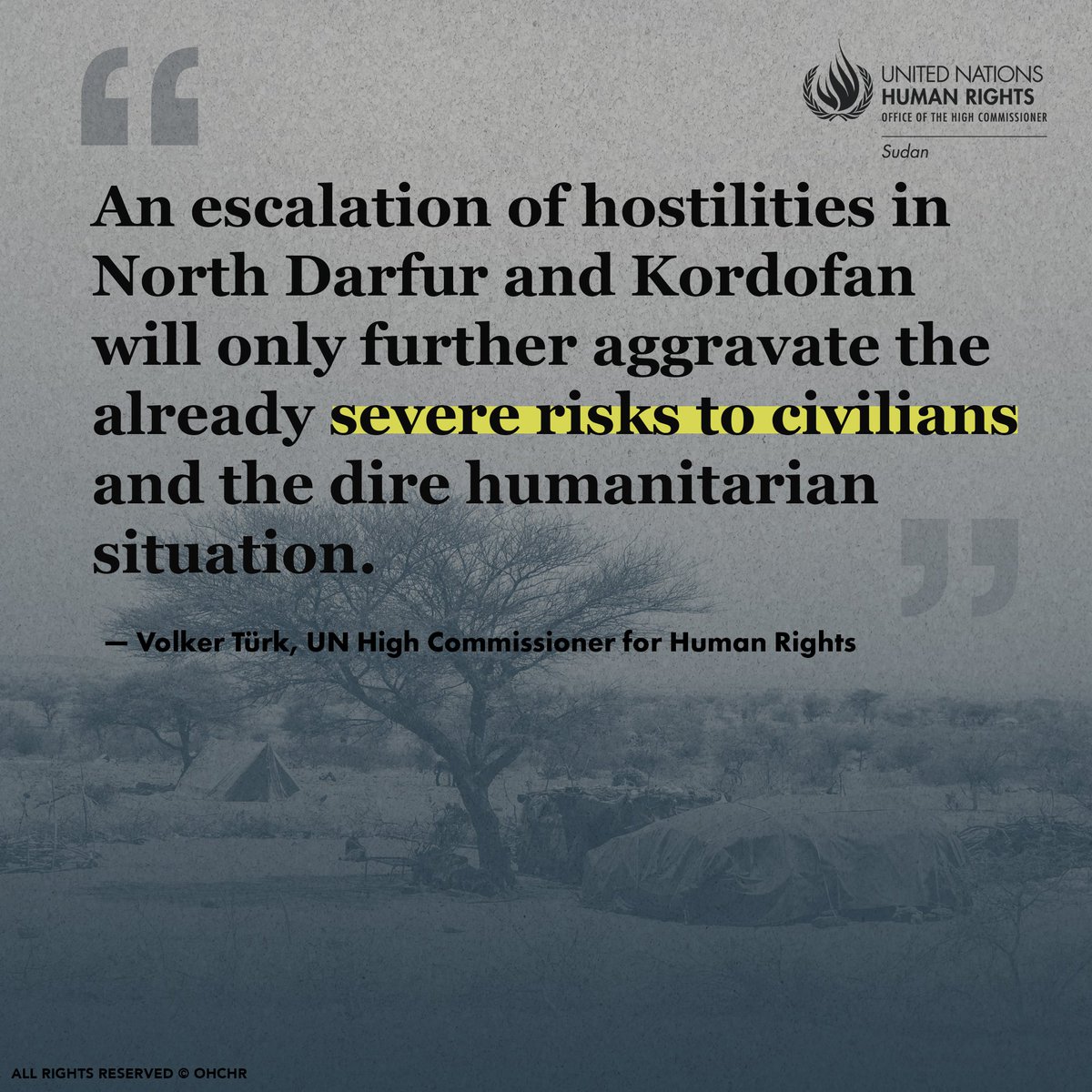 OHCHR_Sudan's tweet image. Civilians in the Kordofan region are paying the price of unrelenting violence. UN Human Rights Chief @volker_turk condemns deadly attacks by both RSF and SAF.
🔗 Full statement: ohchr.org/en/press-relea…