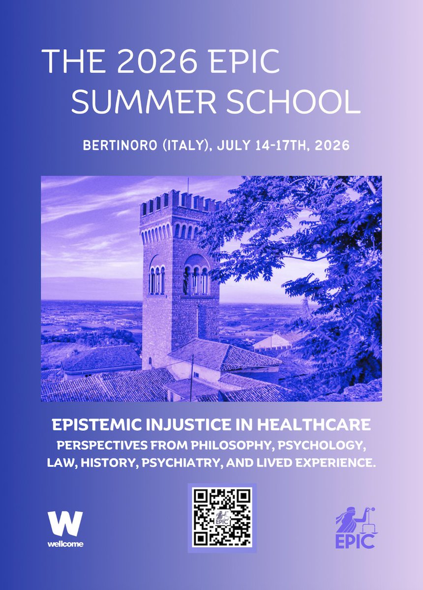 Project EPIC invites you to apply for a place at their 2026 Summer School in Bertinoro, Italy, on epistemic injustice in healthcare: …sticeinhealthcareproject.blogspot.com/2025/07/epic-s…