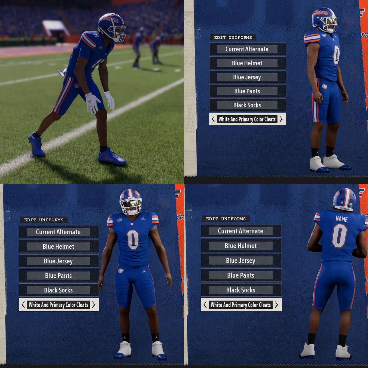 gatorsszn's tweet photo. Imagine we wore all blue uniforms and did a blue out at night 👀

This would be a Top 10 Uniform in CFB if we did this combo 🔥 https://t.co/w9bK7z17p2