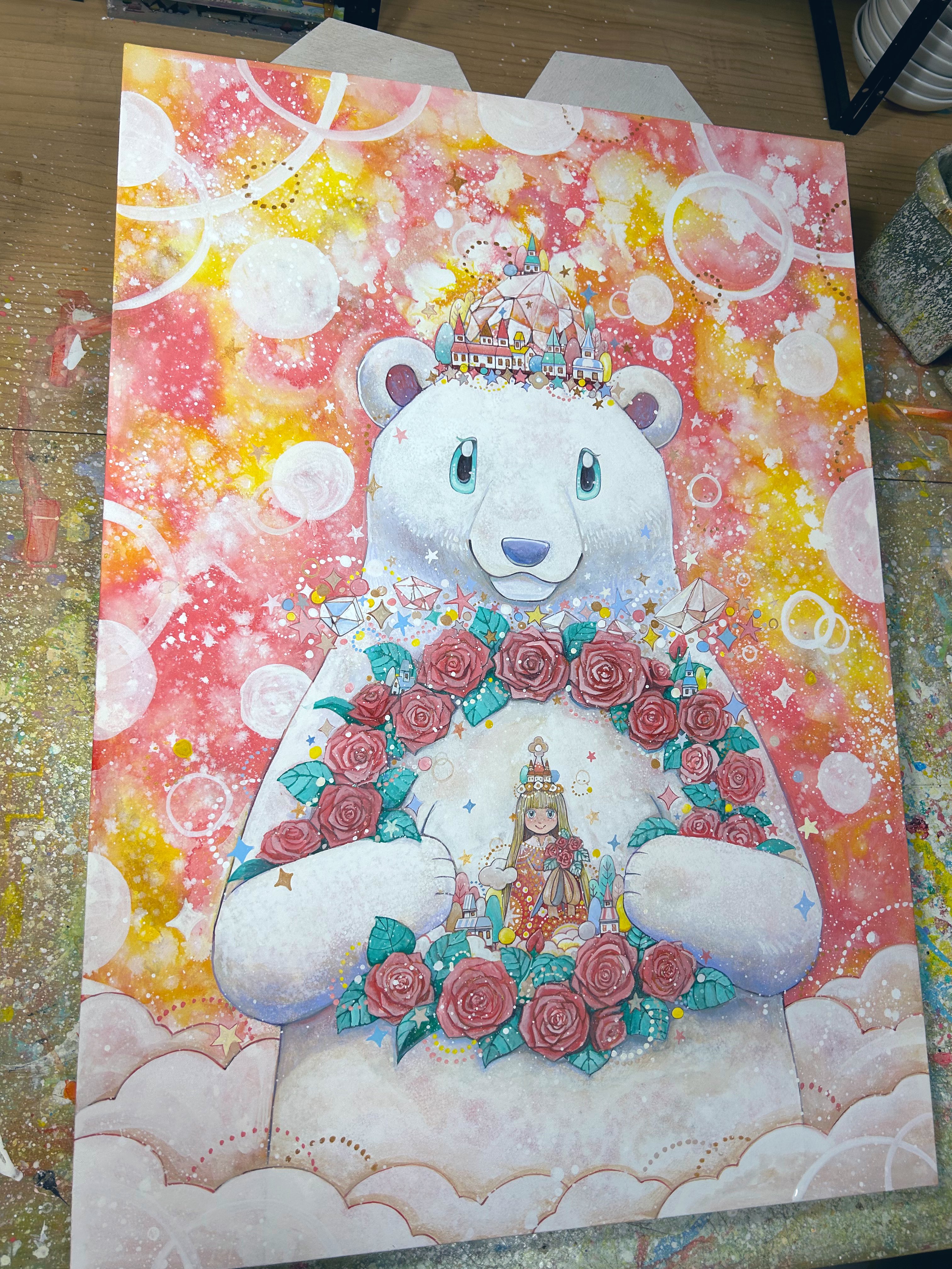 イラストレーター Yosi アクリル画 原画　 超希少な作品　真作　１点もの イラストレーター Yosi アクリル画 原画 超希少な作品 真作 1点もの