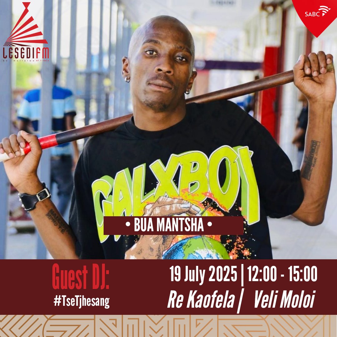 LesediFM's tweet image. #ReKaofela le Veli Moloi.

🎤Moeti wa rona Bua Mantsha ho #TseTjhesang.
🎧Re tsamaya le DJ Soso ho #ReKaoefelaMix.

#65KeMollelwa

📞: 086 000 3084
📲:  083 284 0008
🌐: lesedifm.co.za