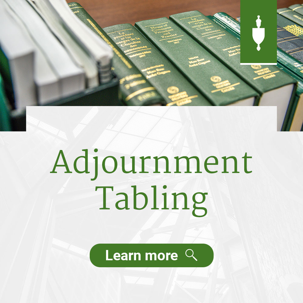 HoCChamber's tweet image. The full list of documents tabled with the Clerk of the #HoC during yesterday’s adjournment tabling is now available: ow.ly/Gliv50Wrjzx
🔎 Learn more: ourcommons.ca/procedure/proc…