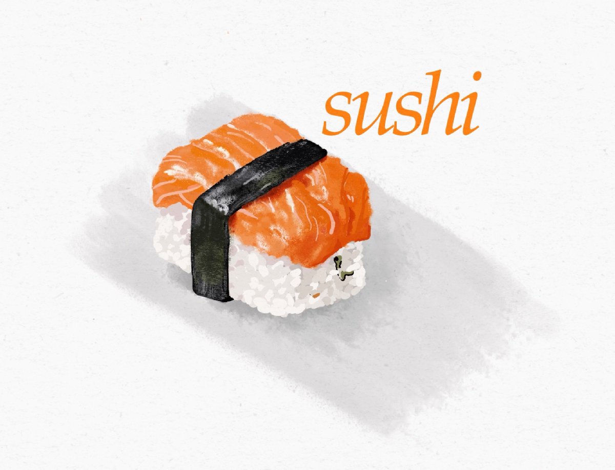 tomfishes's tweet image. Color study on salmon sushi.