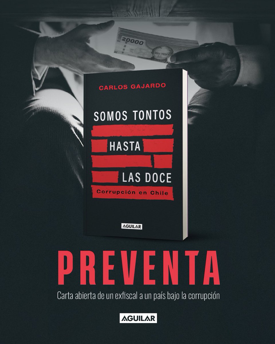 cgajardop's tweet image. Se vienen cositas…..
A propósito de los escándalos de corrupción, lanzamos con @penguinlibroscl este libro sobre lo que me tocó vivir como Fiscal.
“Somos tontos hasta las doce”
La preventa acá 👇🏽
buscalibre.cl/libro-somos-to…