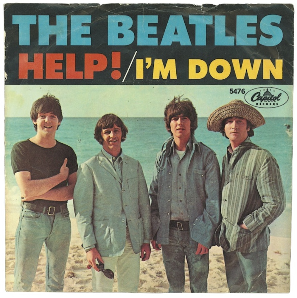 thebeatles's tweet image. “‘Help!’ was about me, although it was a bit poetic. I think everything comes out in the songs.” - John #OTD in 1965, The Beatles released Help!/I'm Down as a UK single. This is a selection of international single sleeves for the A-side.