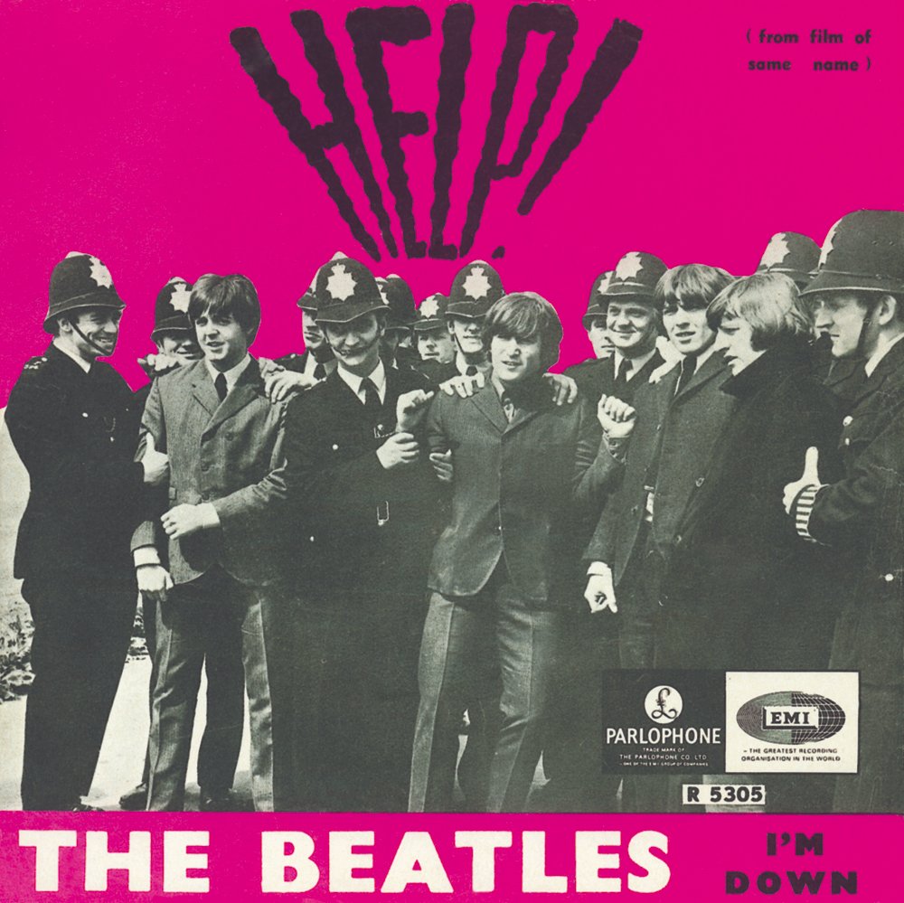 thebeatles's tweet image. “‘Help!’ was about me, although it was a bit poetic. I think everything comes out in the songs.” - John #OTD in 1965, The Beatles released Help!/I'm Down as a UK single. This is a selection of international single sleeves for the A-side.