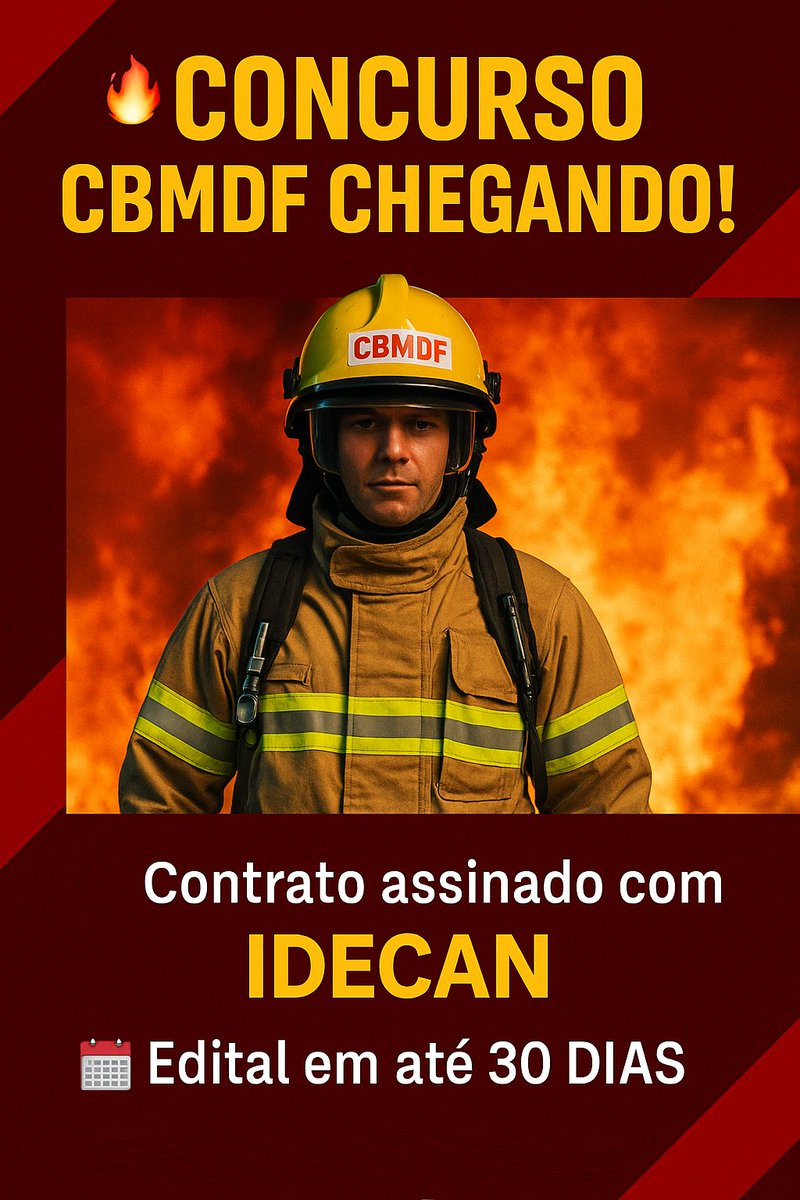 guiadoconcurso1's tweet image. 🔥 CBMDF CONFIRMADO! 🚒 IDECAN !
💥 Vagas: 150 Soldado | 100 Oficial | 129 Complementar
📋 Até 28 anos, nível superior, altura: 1,55m (F)/1,60m (M), CNH B+ (combatente), C+ (condutor)
💰 Salário: +R$6mil (praças) | +R$14mil (oficiais)
#CBMDF #Concursos2025 #ConcursoPublico