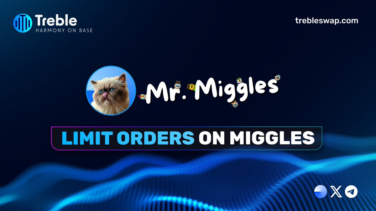 Looking to stack more #MIGGLES the smart way?

Place your limit orders at the best possible rates right here on Treble.

Effortless swaps, better prices, all on <a href="/base/">Base</a>.
🟦 app.trebleswap.com