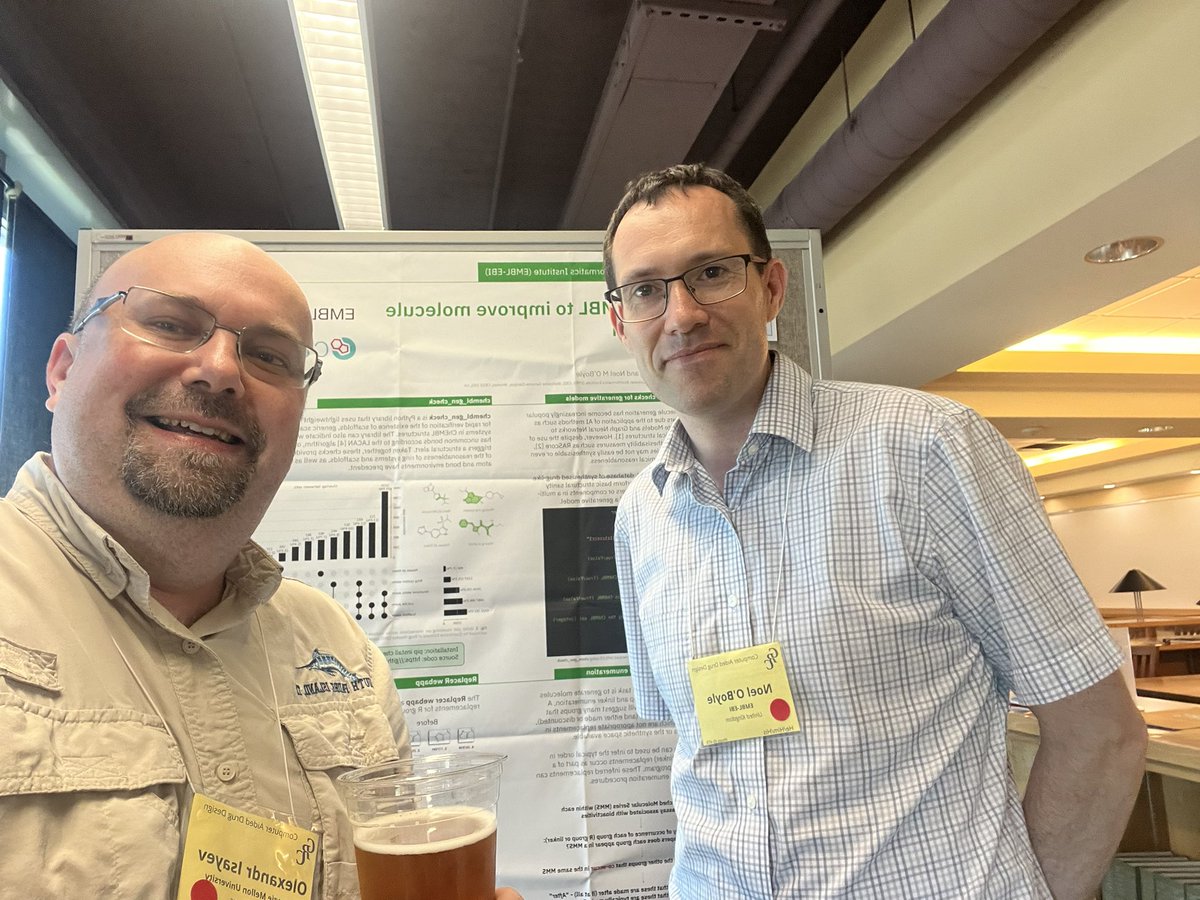 Olexandr Isayev πΊπ¦πΊπΈ (@olexandr) on Twitter photo Selfie with <a href="/baoilleach/">Noel O'Boyle (@baoilleach@mstdn.science)</a> in severe violation of #CADD GRC policy π Cool things are coming to ChEMBL, stay tuned π€ #compchem Selfie with <a href="/baoilleach/">Noel O'Boyle (@baoilleach@mstdn.science)</a> in severe violation of #CADD GRC policy π Cool things are coming to ChEMBL, stay tuned π€ #compchem