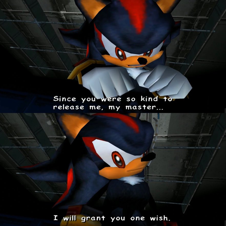 It’s funny how Shadow woke up and immediately decided to manipulate Eggman by acting like a genie😭