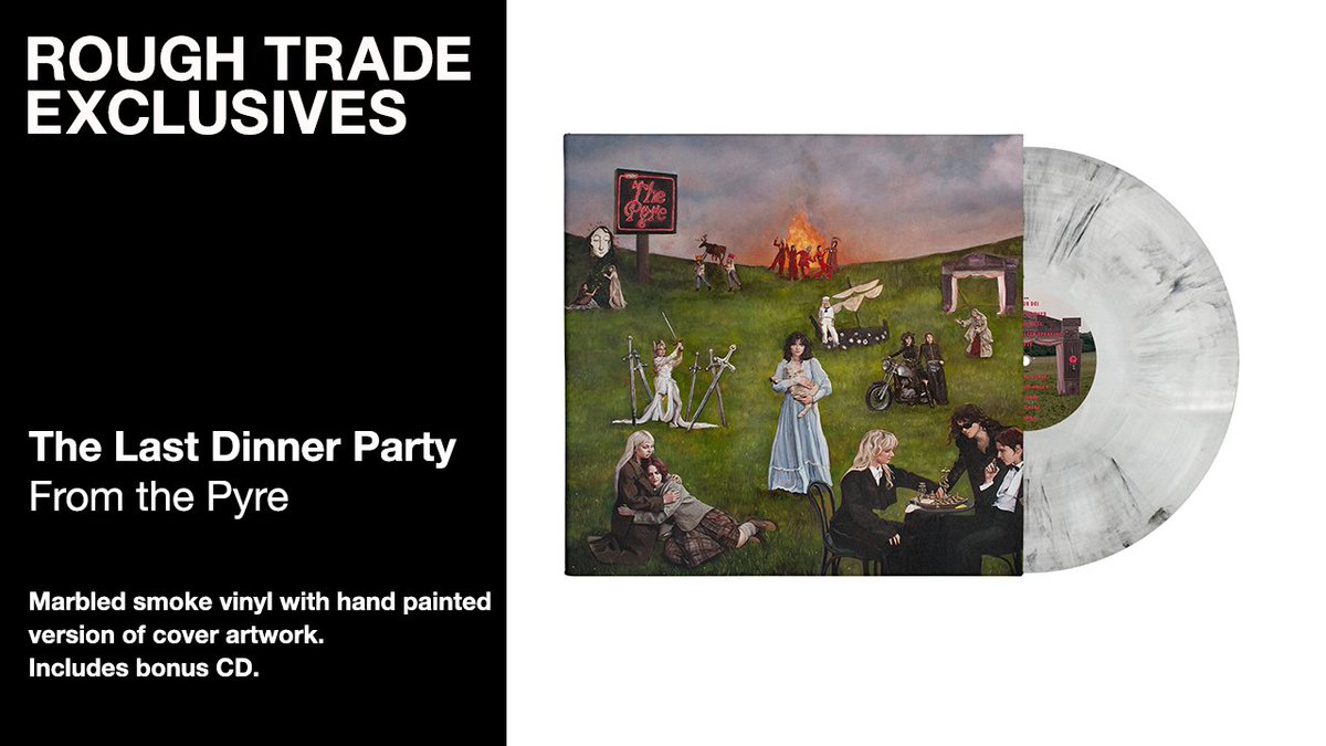 RoughTradeUS's tweet image. EXCLUSIVE
“This record is a collection of stories, and the concept of album-as-mythos binds them."
@lastdinnerparty returns with 'From the Pyre,' the follow-up to their acclaimed 2024 album 'Prelude to Ecstasy.'
Pre-order the Rough Trade Exclusive now: shop.roughtrade.com/products/from-…
