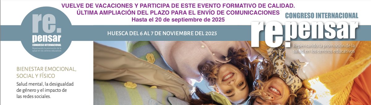 🥳VUELVE DE VACACIONES Y PARTICIPA DE NUESTRO EVENTO🥰

¡Ampliamos la fecha de entrega de comunicaciones hasta el 20 de septiembre de 2025!

Toda la información: grupoefypaf.unizar.es/ampliado-el-pl… 

Os esperamos.