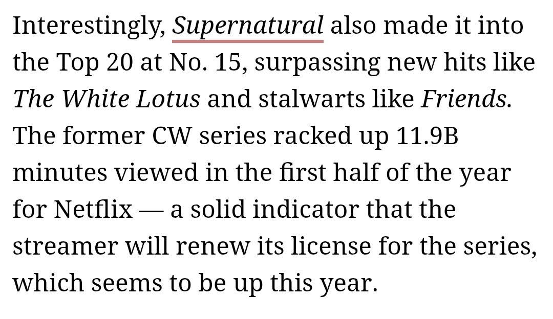 mishacollins's tweet image. Guys, I’m sorry, but the show has been off the air for 5 years. It’s time to move on.  deadline.com/2025/07/nielse…