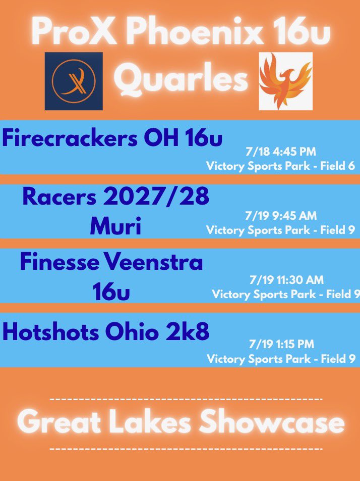 Super excited for this weekend in Ohio! <a href="/ProXPhoenix16u/">Pro X Phoenix 16u - Quarles</a>

<a href="/FCGrizSoftball/">Franklin College Softball</a>
<a href="/HanoverSBall/">Hanover College Softball</a>
<a href="/UIndySoftball/">UIndy Softball</a>
<a href="/IndWesSoftball/">IWU Softball</a>
<a href="/BabinskiSteve/">Steve Babinski</a>
<a href="/HCSBCHARGERS/">Hillsdale College Softball</a> <a href="/Kyle_coachK/">Kyle Gross</a>
<a href="/SIUESB/">SIUE Softball</a>
<a href="/DePauwSoftball/">DePauw Softball</a>
<a href="/SMWCsb/">SMWC Softball</a> <a href="/FurreyFastpitch/">Gina Furrey Buhse</a>
<a href="/TiffinUSoftball/">Tiffin University Softball</a>
@IWUsoftball
<a href="/INTechSoftball/">Indiana Tech Softball</a>
<a href="/ValpoSoftball/">Valpo Softball</a>