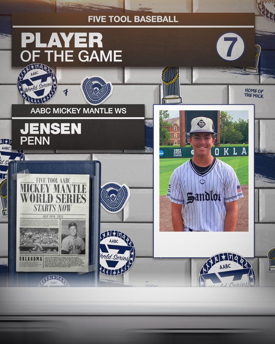 Five Tool Oklahoma (@fivetoolok) on Twitter photo #MantleWS F: <a href="/Sandlot_Tulsa/">Sandlot Baseball</a> Huey 9, Canes Southwest 16U Wallace 0
PoG: <a href="/JensenPenn08/">Jensen Penn</a> 5 IP, 5K, H, 0R
Notable: <a href="/R_Angell00/">Ryan Angell</a> 1-2, 3B, 2 RBI #MantleWS F: <a href="/Sandlot_Tulsa/">Sandlot Baseball</a> Huey 9, Canes Southwest 16U Wallace 0
PoG: <a href="/JensenPenn08/">Jensen Penn</a> 5 IP, 5K, H, 0R
Notable: <a href="/R_Angell00/">Ryan Angell</a> 1-2, 3B, 2 RBI