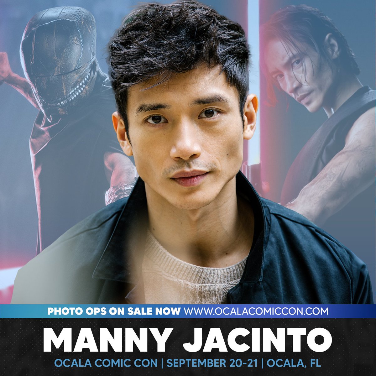 OcalaComicCon's tweet image. Photo Ops are now available for the September 20-21, 2205 Ocala Comic Con! Get your picture taken with stars from #TheGoodPlace! Manny Jacinto & Tiya Sircar will be attending!
📷 Purchase your photo op today: ocalacomiccon.com