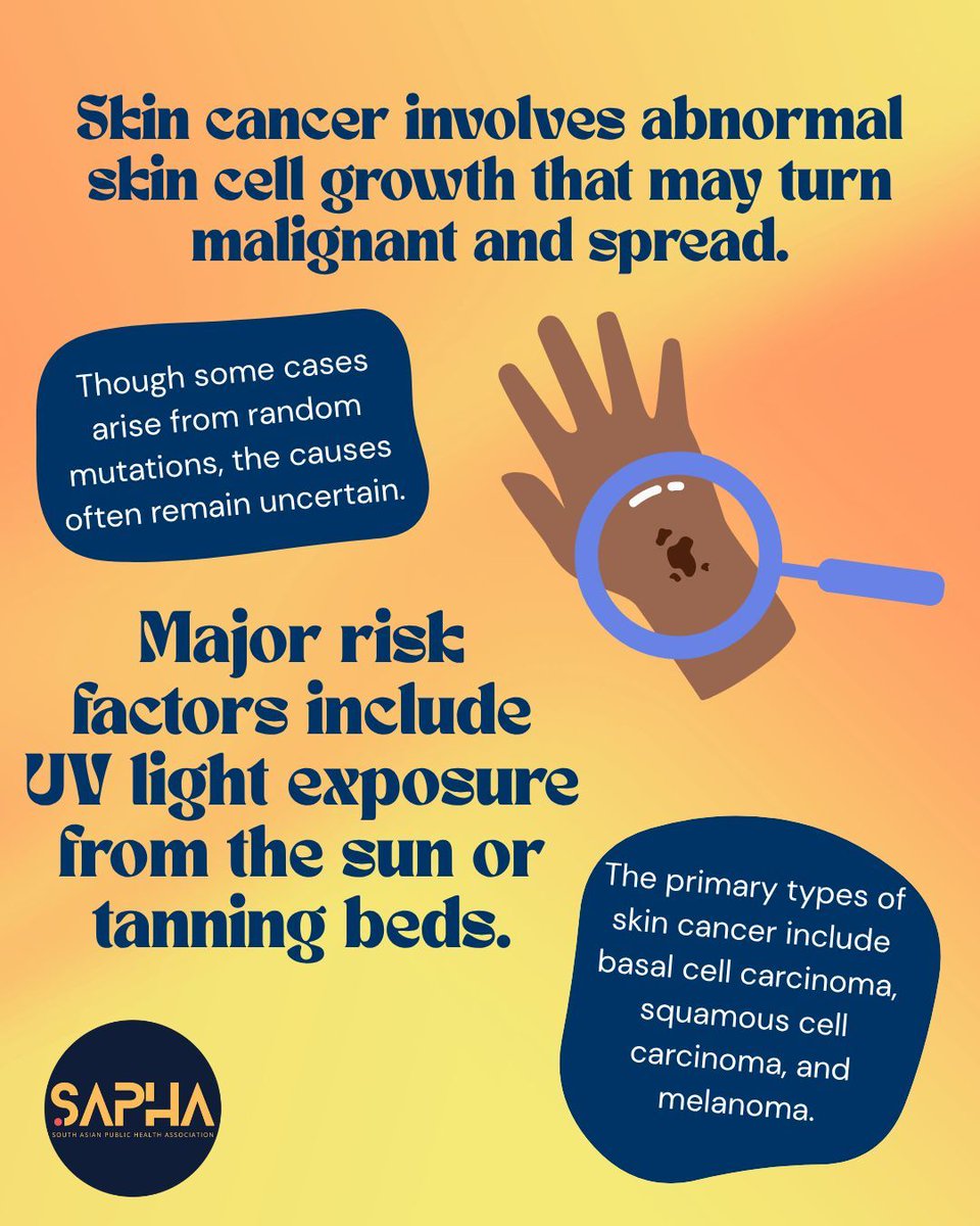 SAPHAinfo's tweet image. Did you know that even darker-complexioned individuals are at risk of developing skin cancer? 🤯 Skin cancer is the most common type of cancer, but also one of the most preventable. Make sure to use sun protection anytime the UV index is above 3! 🌞