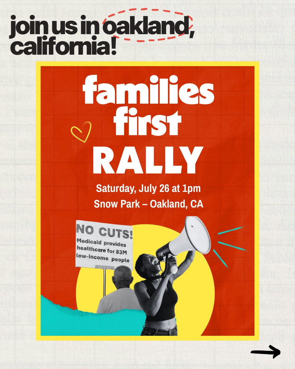CaringAcrossGen's tweet image. Join us and our partners for a #FamiliesFirst Day of Action across the country on July 26.
Together, we will put care over the cruel cuts and attacks on families that we’re seeing from Congress and the White House.
Find out more: familiesfirstnow.org
#NotOneMore