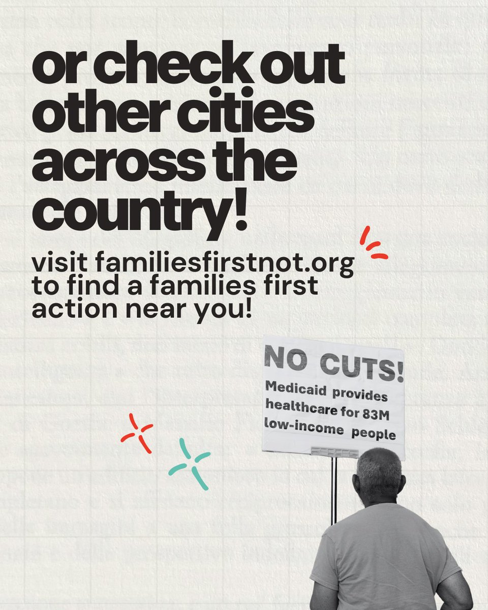 CaringAcrossGen's tweet image. Join us and our partners for a #FamiliesFirst Day of Action across the country on July 26.
Together, we will put care over the cruel cuts and attacks on families that we’re seeing from Congress and the White House.
Find out more: familiesfirstnow.org
#NotOneMore