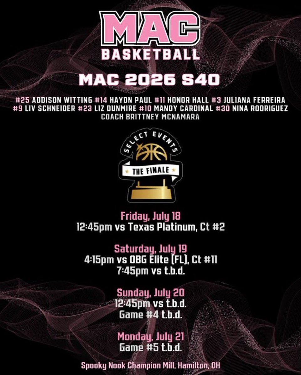 Final AAU tournament this weekend! Excited to play with these girls one last time!