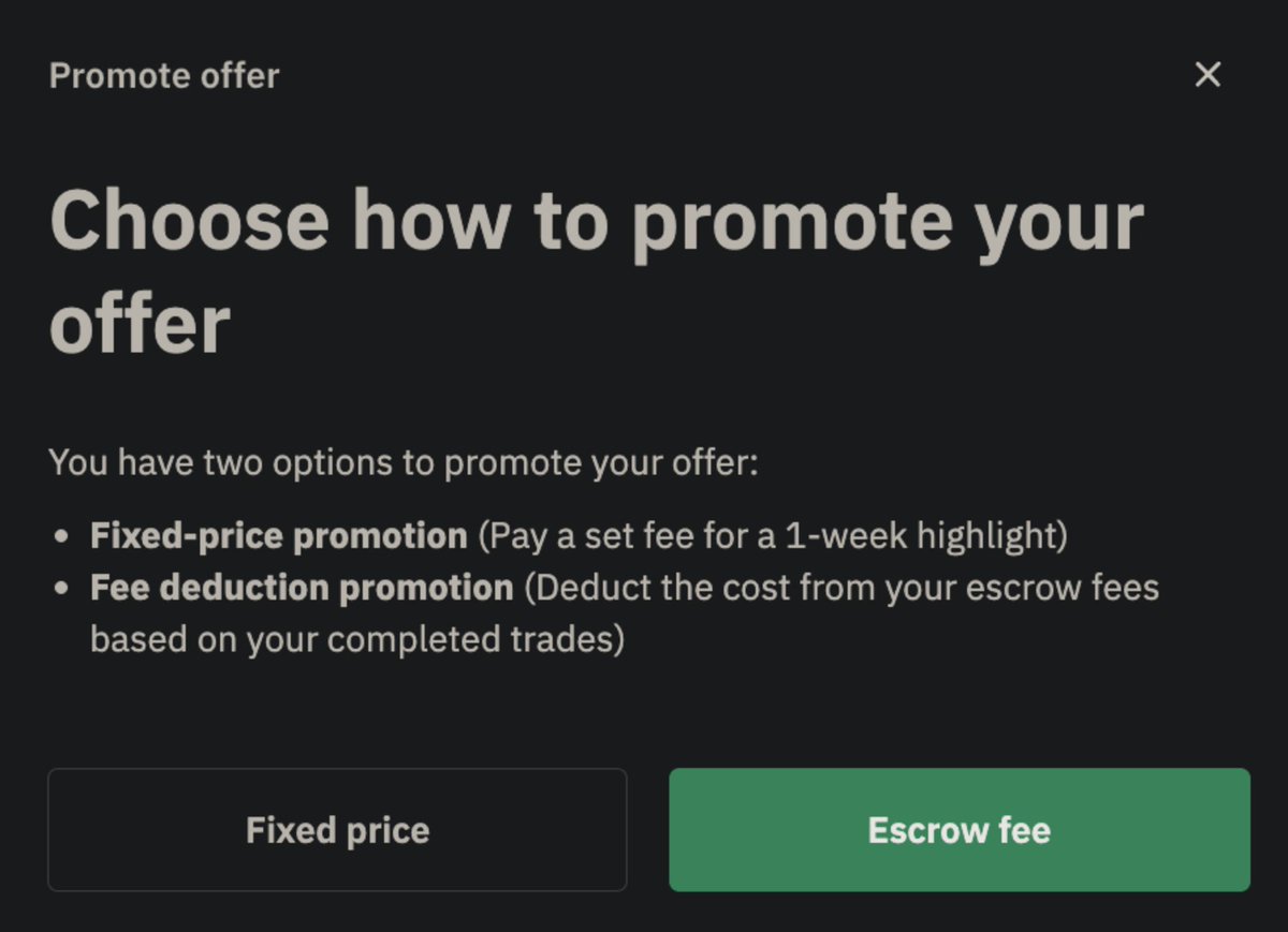 NoonesTech's tweet image. Based on your feedback, we brought it back! 🔁Released a major update for Pinned Offers on @noonesapp:
Now in hybrid mode, you can promote your offer by:
1️⃣ Bidding a fixed price
2️⃣ Setting a manual % escrow feeBoth options are now supported! Flexibility is yours. 💪
#NoOnesApp…