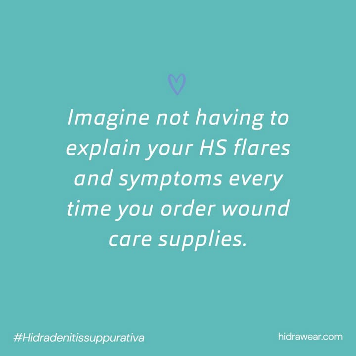 Imagine not having to explain your HS flares and symptoms every time you order wound care supplies

We’re proud to bring expert, HS-specific care directly to our community through Bullen Healthcare.  👉 Find out more hidrawear.com/hidrawear-pres… 

#hidradenitissuppurativa #HSWarrior